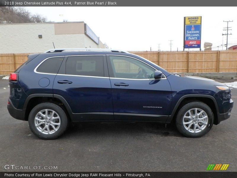 Patriot Blue Pearl / Black 2018 Jeep Cherokee Latitude Plus 4x4