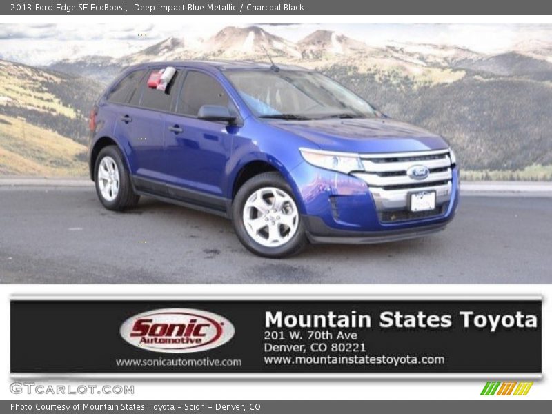 Deep Impact Blue Metallic / Charcoal Black 2013 Ford Edge SE EcoBoost