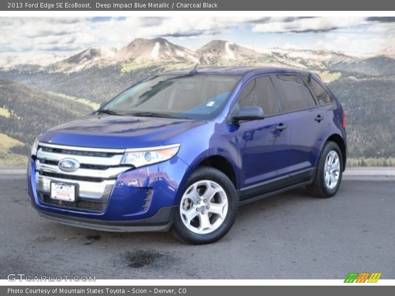 Deep Impact Blue Metallic / Charcoal Black 2013 Ford Edge SE EcoBoost