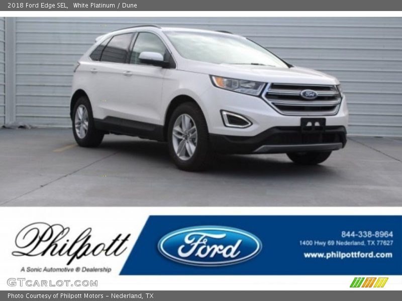 White Platinum / Dune 2018 Ford Edge SEL