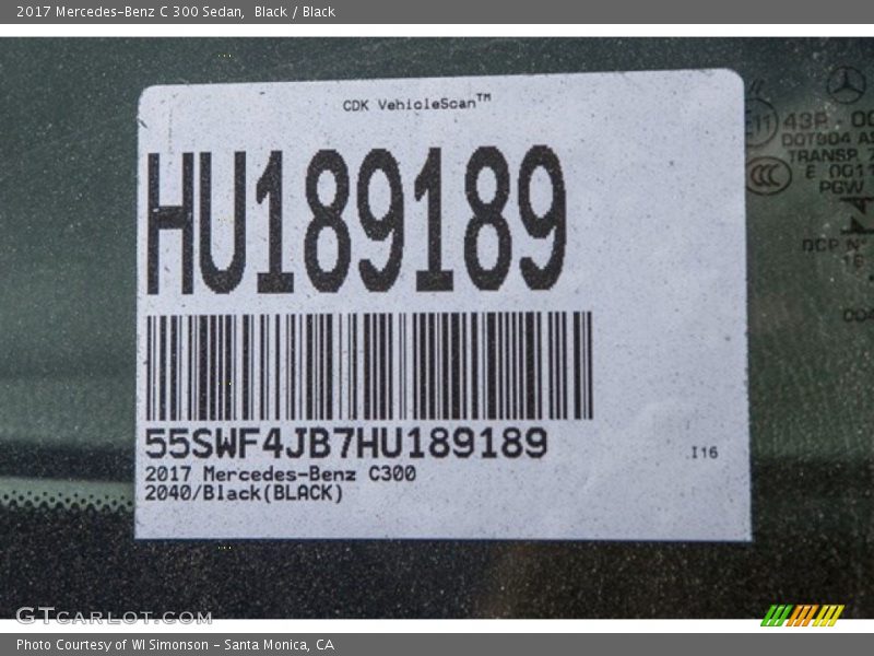 Black / Black 2017 Mercedes-Benz C 300 Sedan