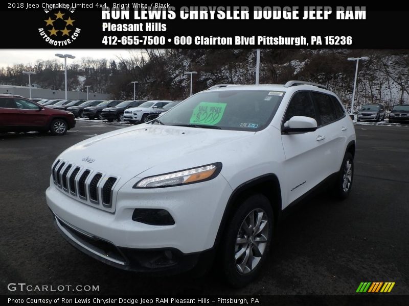 Bright White / Black 2018 Jeep Cherokee Limited 4x4