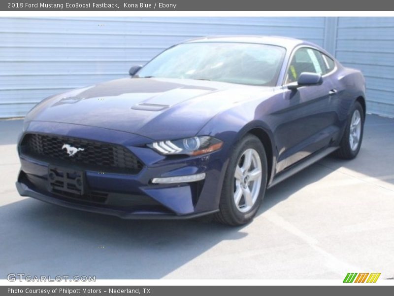 Kona Blue / Ebony 2018 Ford Mustang EcoBoost Fastback