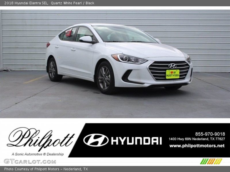 Quartz White Pearl / Black 2018 Hyundai Elantra SEL