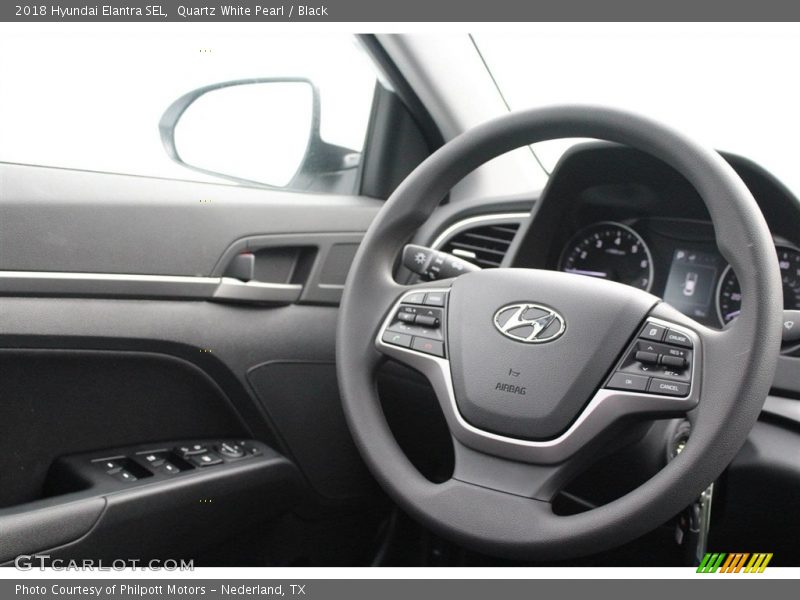 Quartz White Pearl / Black 2018 Hyundai Elantra SEL