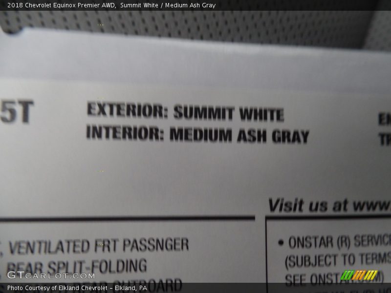 Summit White / Medium Ash Gray 2018 Chevrolet Equinox Premier AWD