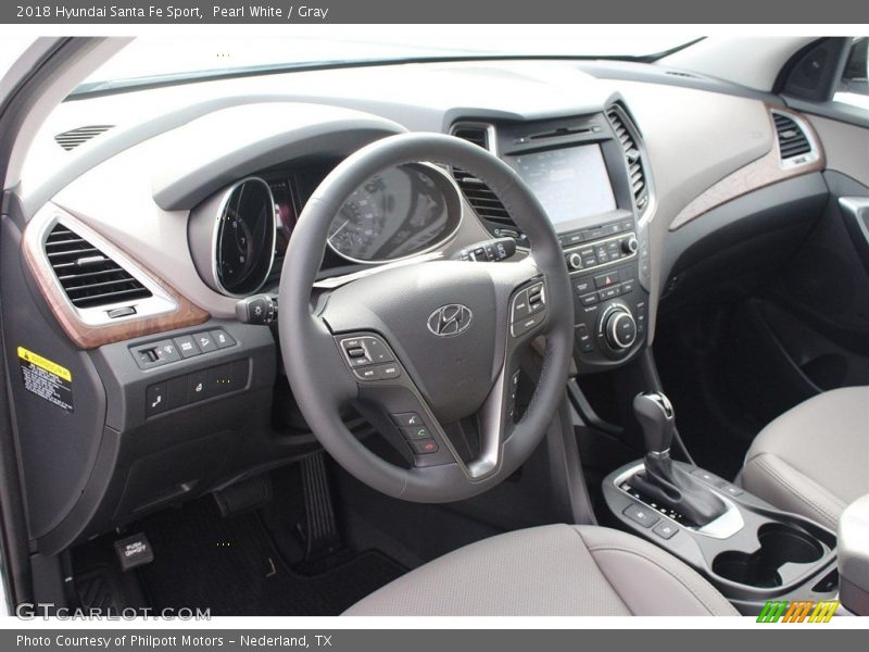 Pearl White / Gray 2018 Hyundai Santa Fe Sport