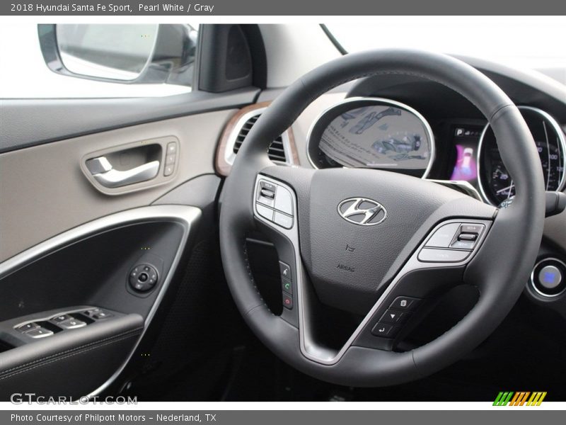 Pearl White / Gray 2018 Hyundai Santa Fe Sport