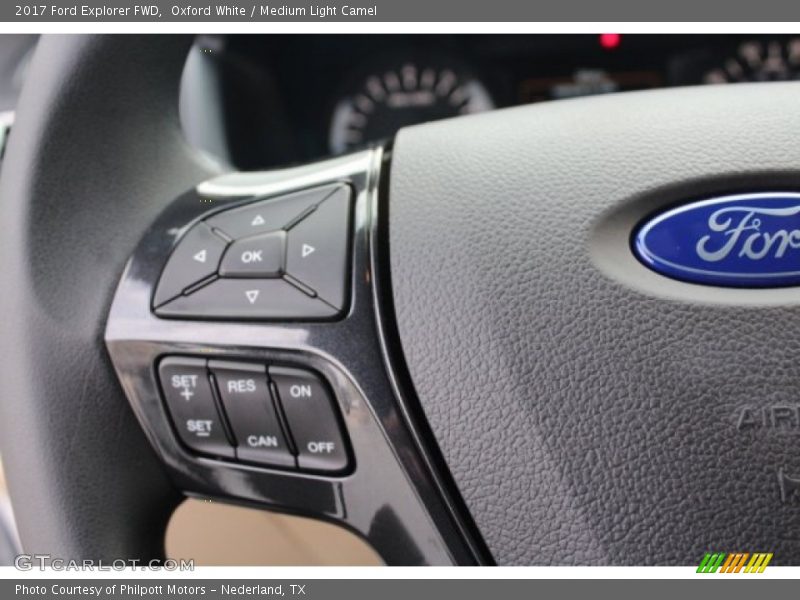 Oxford White / Medium Light Camel 2017 Ford Explorer FWD