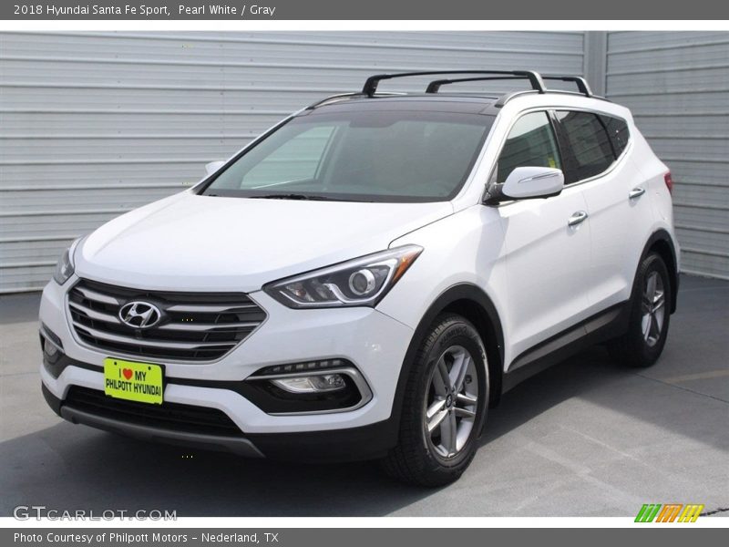 Pearl White / Gray 2018 Hyundai Santa Fe Sport