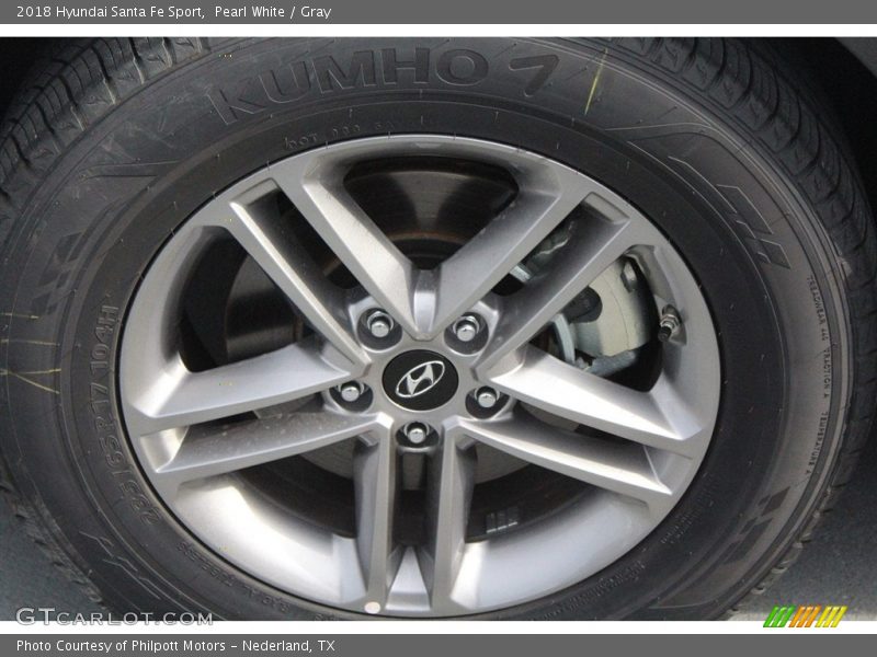 Pearl White / Gray 2018 Hyundai Santa Fe Sport