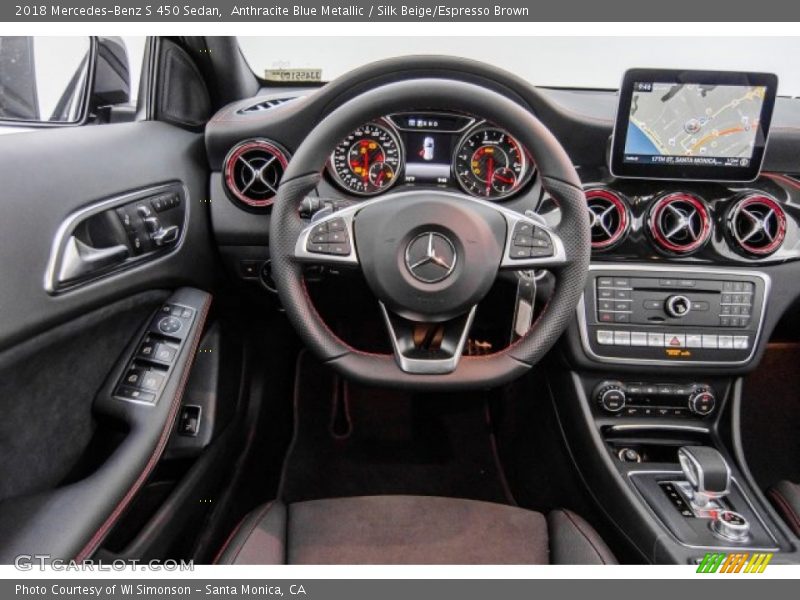 Anthracite Blue Metallic / Silk Beige/Espresso Brown 2018 Mercedes-Benz S 450 Sedan