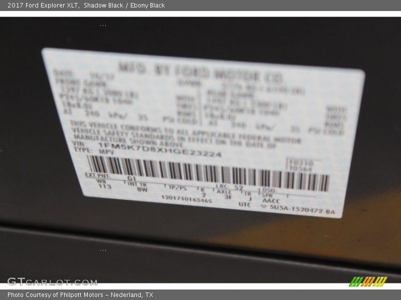 Shadow Black / Ebony Black 2017 Ford Explorer XLT