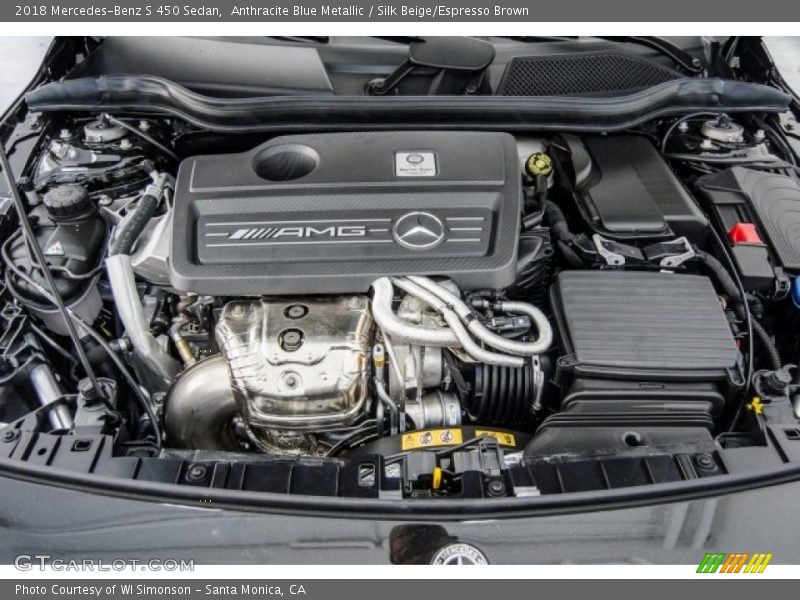 Anthracite Blue Metallic / Silk Beige/Espresso Brown 2018 Mercedes-Benz S 450 Sedan