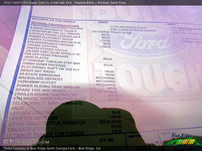Shadow Black / Medium Earth Gray 2017 Ford F250 Super Duty XL Crew Cab 4x4