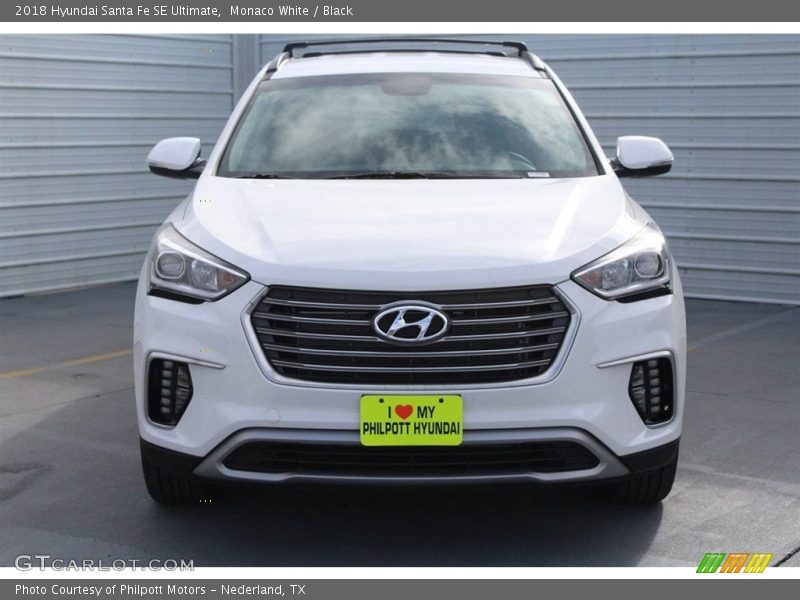 Monaco White / Black 2018 Hyundai Santa Fe SE Ultimate