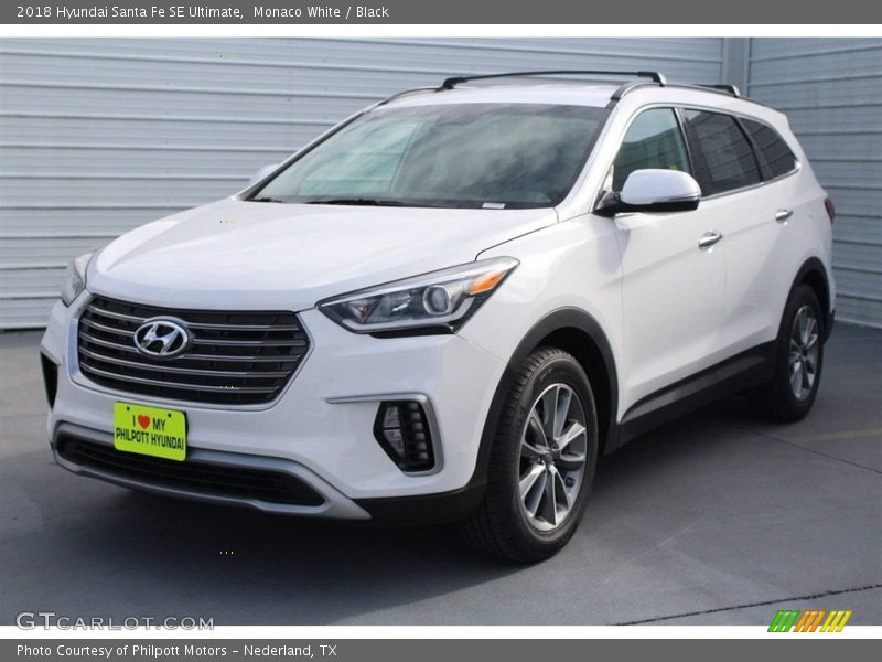 Monaco White / Black 2018 Hyundai Santa Fe SE Ultimate