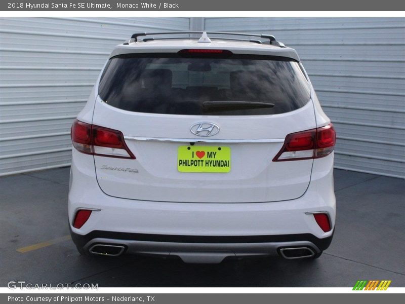 Monaco White / Black 2018 Hyundai Santa Fe SE Ultimate