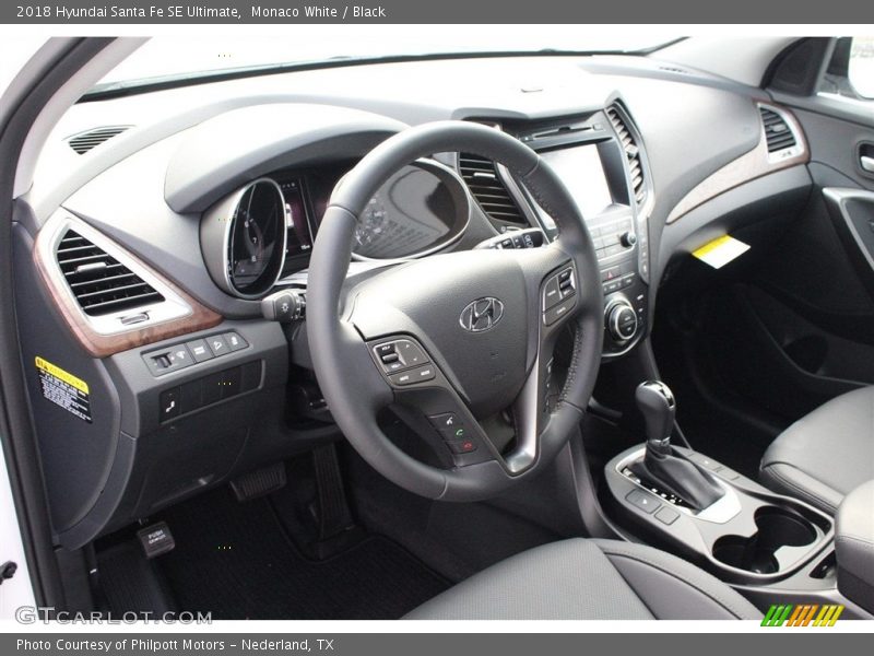 Monaco White / Black 2018 Hyundai Santa Fe SE Ultimate