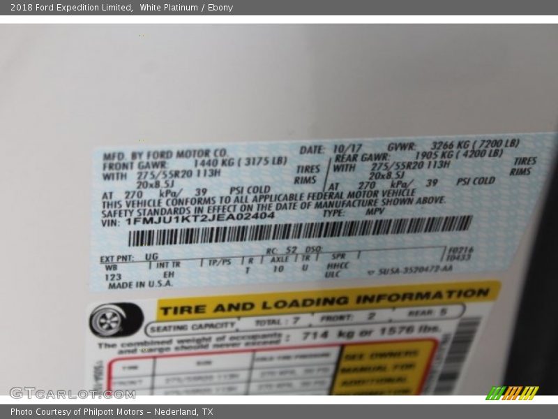 White Platinum / Ebony 2018 Ford Expedition Limited