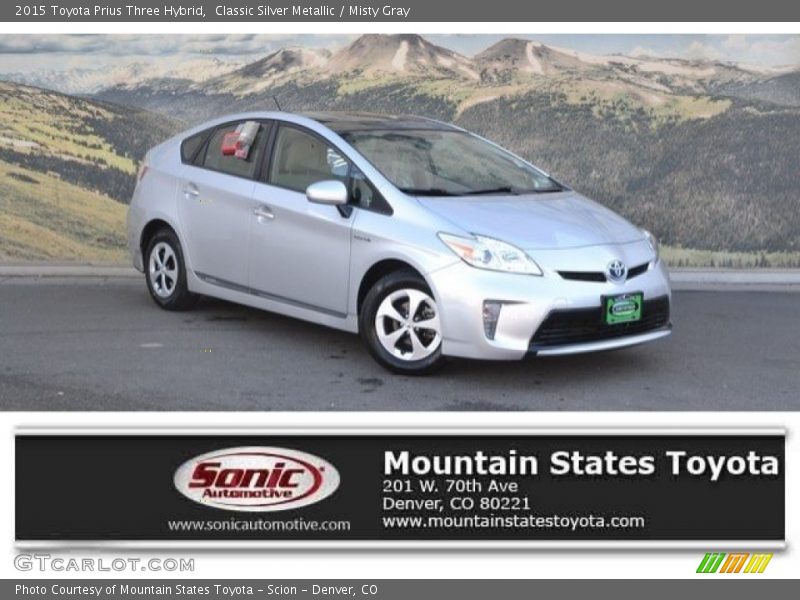 Classic Silver Metallic / Misty Gray 2015 Toyota Prius Three Hybrid