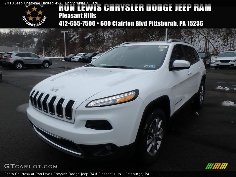 Bright White / Black 2018 Jeep Cherokee Limited 4x4