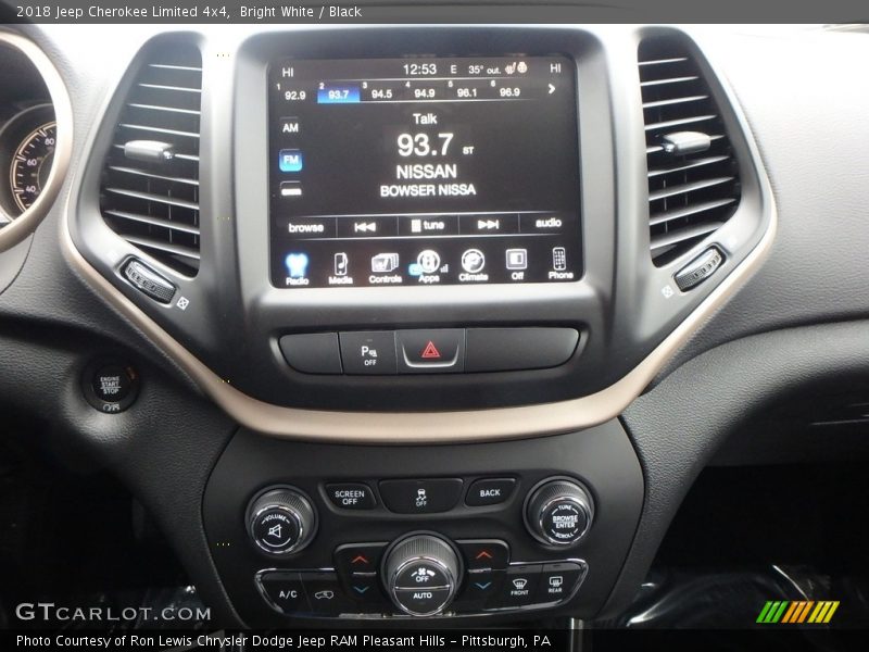 Bright White / Black 2018 Jeep Cherokee Limited 4x4