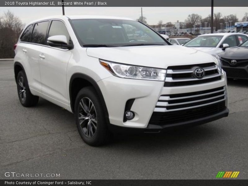 Blizzard White Pearl / Black 2018 Toyota Highlander LE