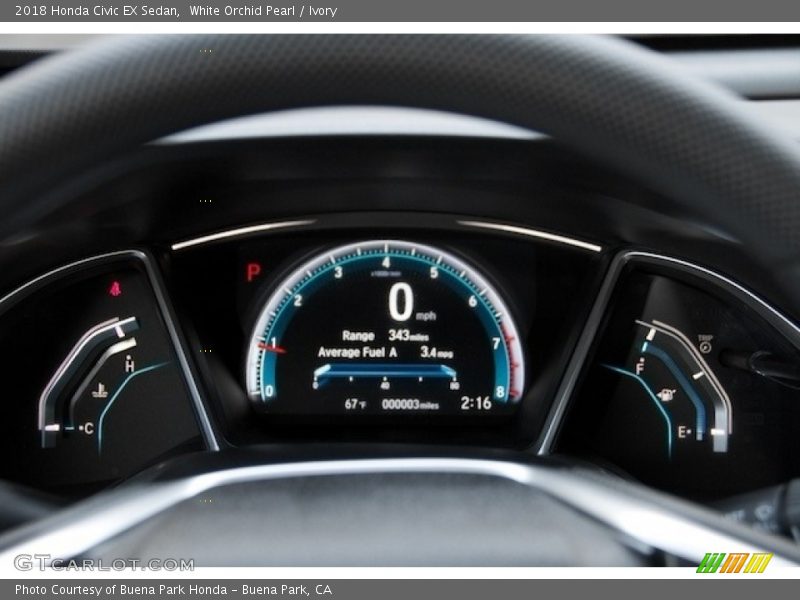 White Orchid Pearl / Ivory 2018 Honda Civic EX Sedan