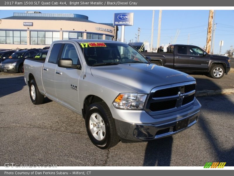 Bright Silver Metallic / Black/Diesel Gray 2017 Ram 1500 SLT Quad Cab 4x4