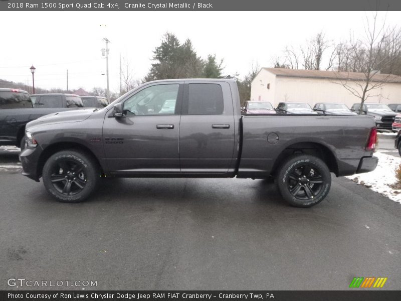 Granite Crystal Metallic / Black 2018 Ram 1500 Sport Quad Cab 4x4