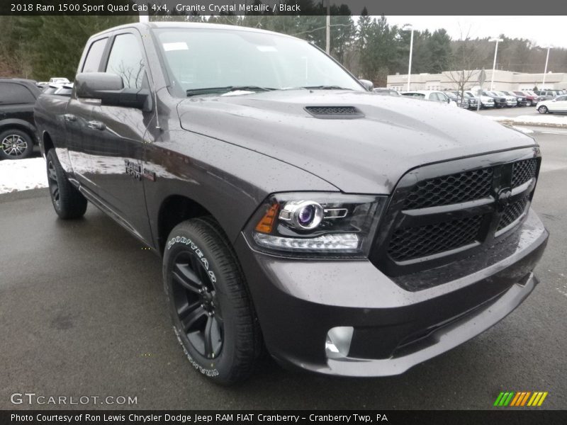 Granite Crystal Metallic / Black 2018 Ram 1500 Sport Quad Cab 4x4