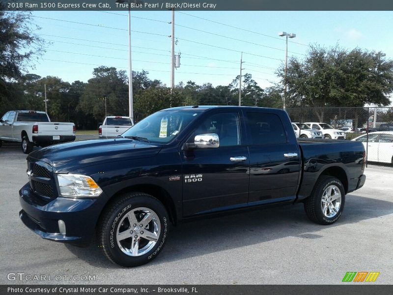 True Blue Pearl / Black/Diesel Gray 2018 Ram 1500 Express Crew Cab
