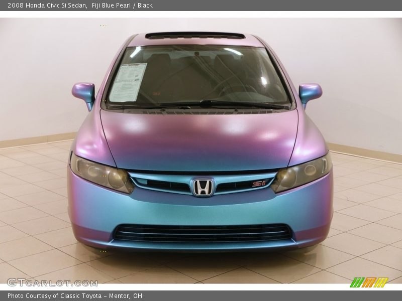 Fiji Blue Pearl / Black 2008 Honda Civic Si Sedan