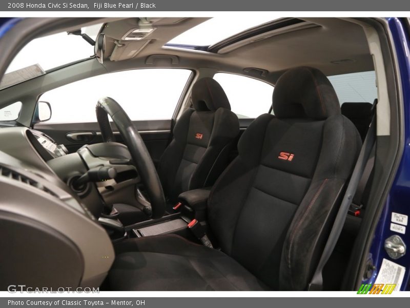 Fiji Blue Pearl / Black 2008 Honda Civic Si Sedan