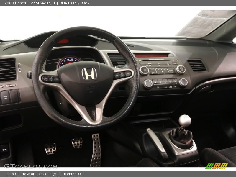 Fiji Blue Pearl / Black 2008 Honda Civic Si Sedan