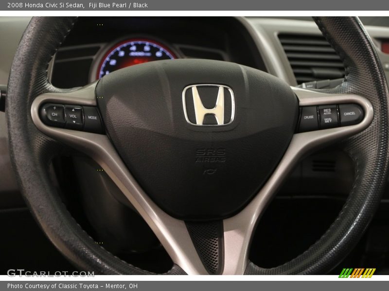 Fiji Blue Pearl / Black 2008 Honda Civic Si Sedan