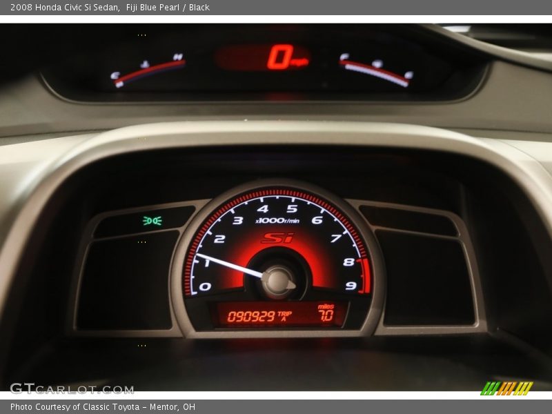 Fiji Blue Pearl / Black 2008 Honda Civic Si Sedan
