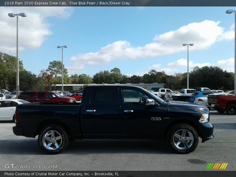 True Blue Pearl / Black/Diesel Gray 2018 Ram 1500 Express Crew Cab