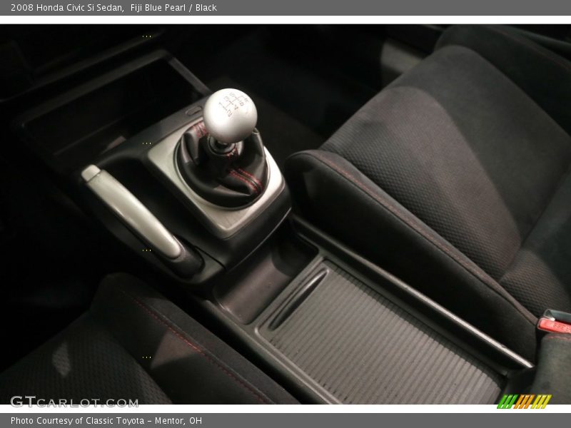 Fiji Blue Pearl / Black 2008 Honda Civic Si Sedan
