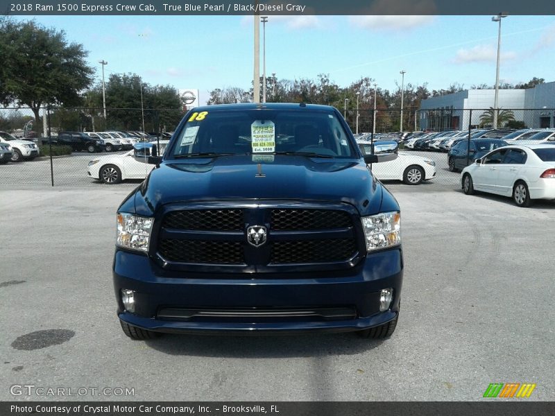 True Blue Pearl / Black/Diesel Gray 2018 Ram 1500 Express Crew Cab