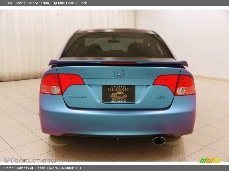 Fiji Blue Pearl / Black 2008 Honda Civic Si Sedan