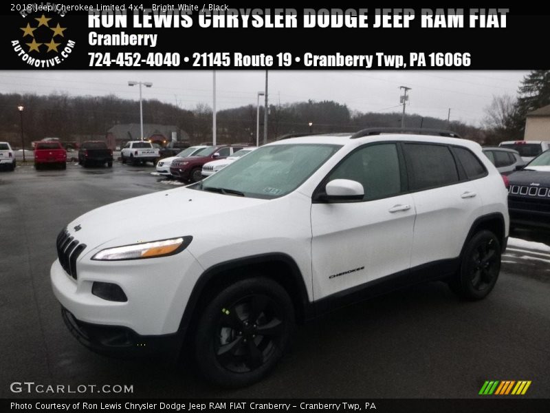 Bright White / Black 2018 Jeep Cherokee Limited 4x4