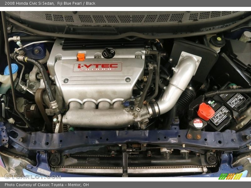 Fiji Blue Pearl / Black 2008 Honda Civic Si Sedan