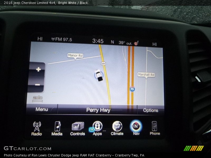 Bright White / Black 2018 Jeep Cherokee Limited 4x4