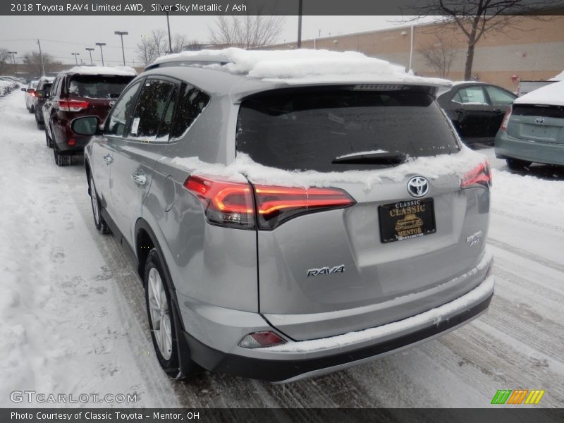 Silver Sky Metallic / Ash 2018 Toyota RAV4 Limited AWD
