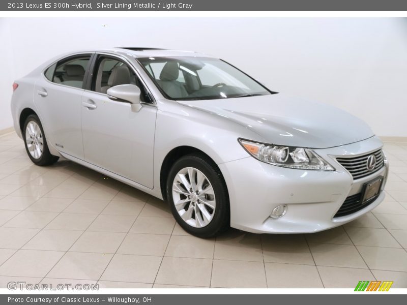 Silver Lining Metallic / Light Gray 2013 Lexus ES 300h Hybrid