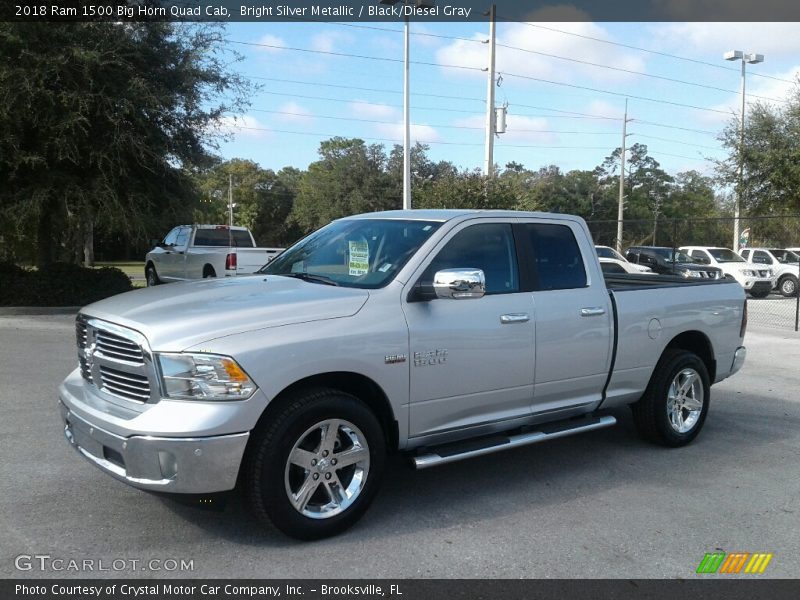 Bright Silver Metallic / Black/Diesel Gray 2018 Ram 1500 Big Horn Quad Cab