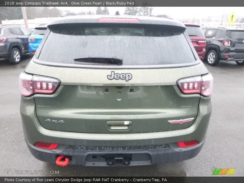 Olive Green Pearl / Black/Ruby Red 2018 Jeep Compass Trailhawk 4x4