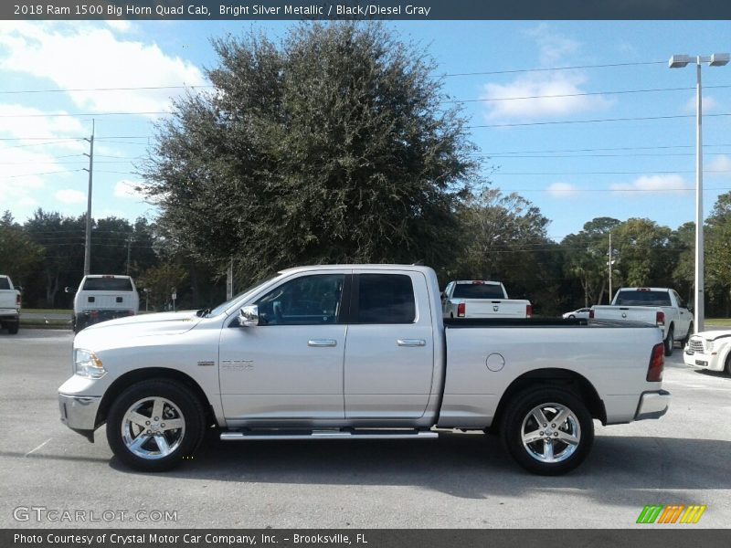 Bright Silver Metallic / Black/Diesel Gray 2018 Ram 1500 Big Horn Quad Cab